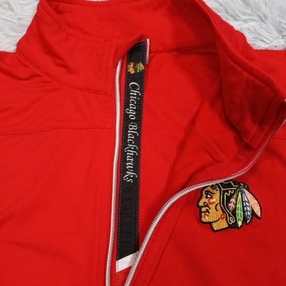 Chicago Blackhawks Womens Track Jacket Red Lightweight NHL Hockey Level Wear M‎ - Picture 7 of 14